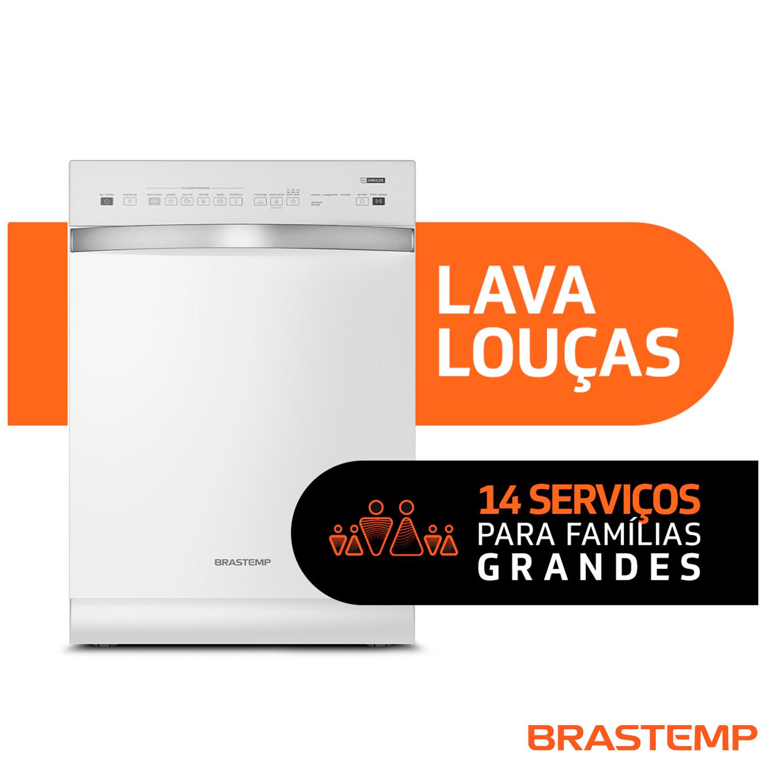 Lava-Louças Brastemp 14 Serviços Branca com Ciclo Pesado e Delicado BLF14AB
