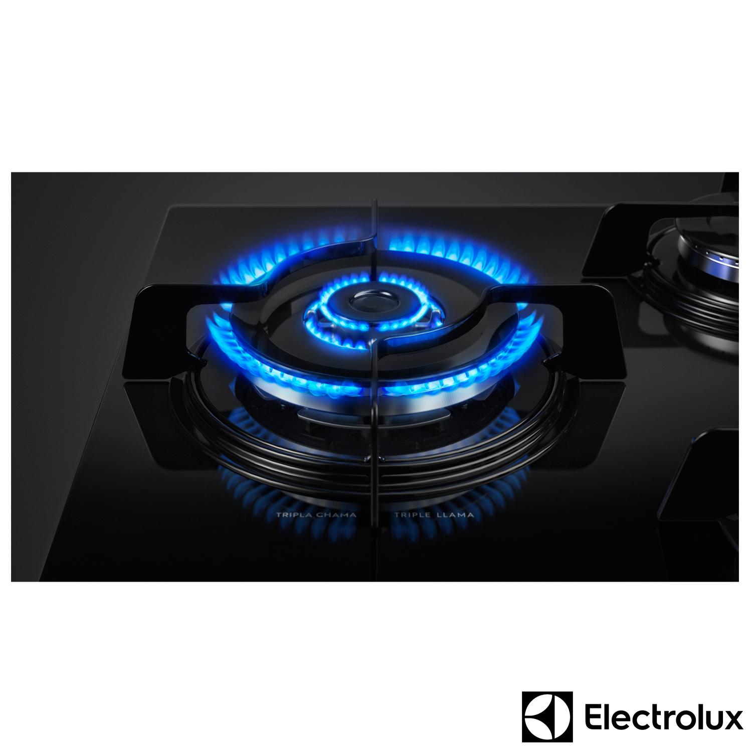 Cooktop a Gás Electrolux em Vidro com 5 Bocas com Queimador Tripla Chama Lateral Preto - KE5TD