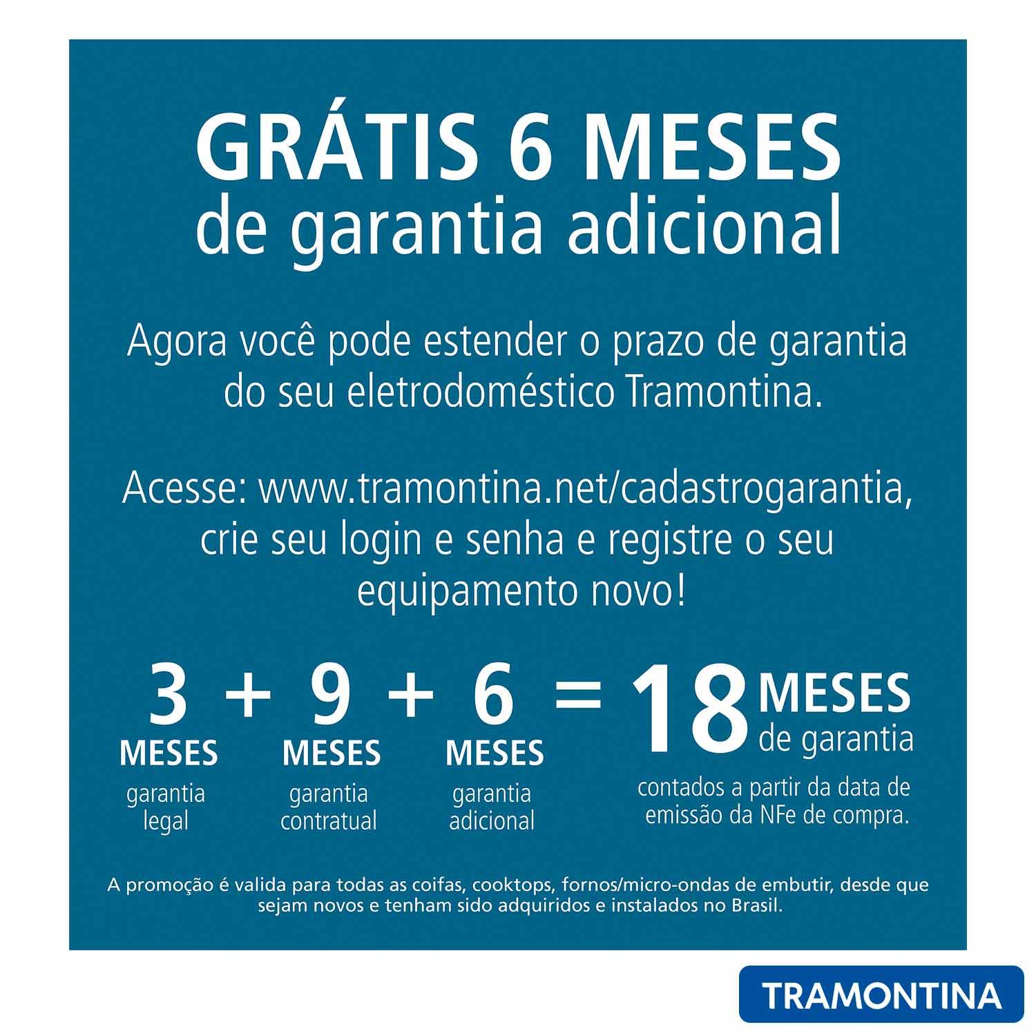 Cooktop a Gás Tramontina em Vidro com 05 Bocas Acendimento Superautomático e Tripla Chama, Preto - 94730/104