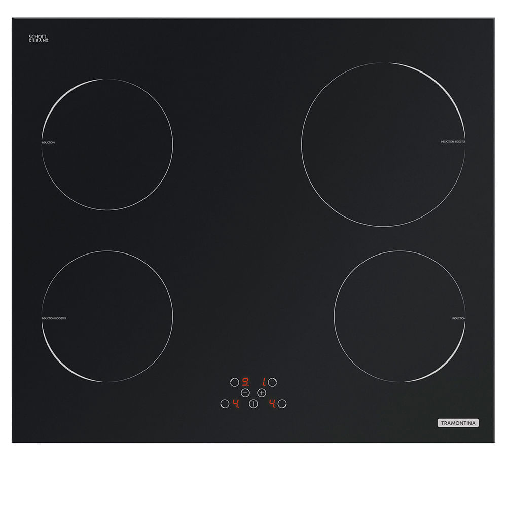 Cooktop por Indução Tramontina New Square Touch B 4EI 60 Vitrocerâmico, 04 Bocas, 09 Níveis de Potência - 94751/220