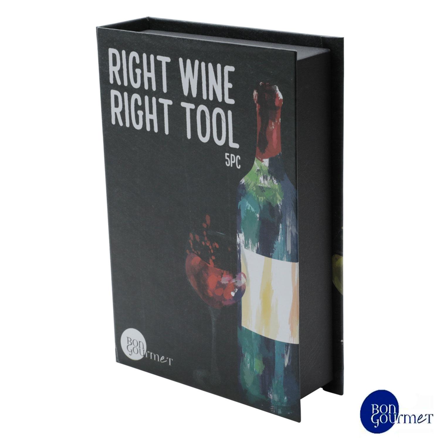 Conjunto para Vinho em Aço Inox com 05 Peças - Bon Gourmet