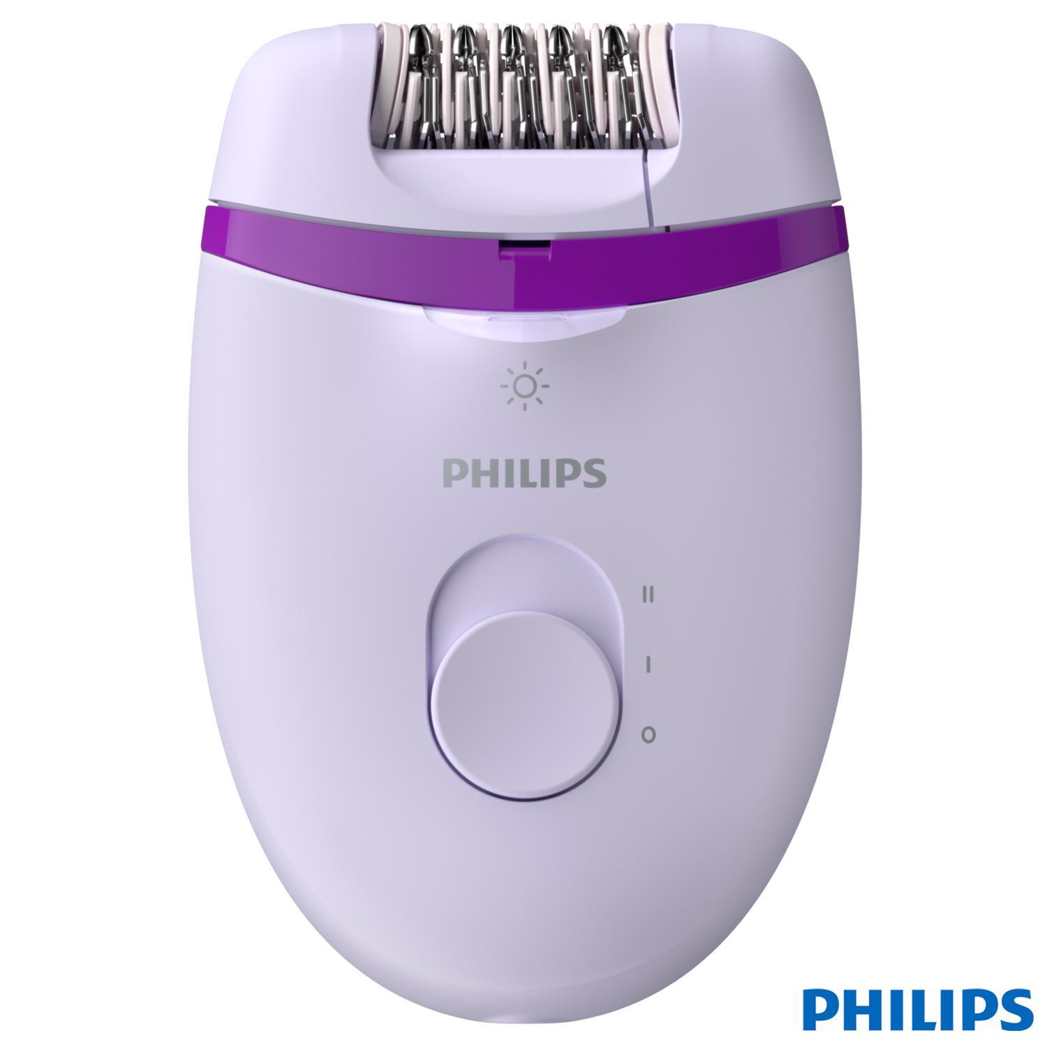 Depilador Philips Satinelle Essential para uso Seco com 02 Velocidades Roxo + 04 Acessório - BRE275/00