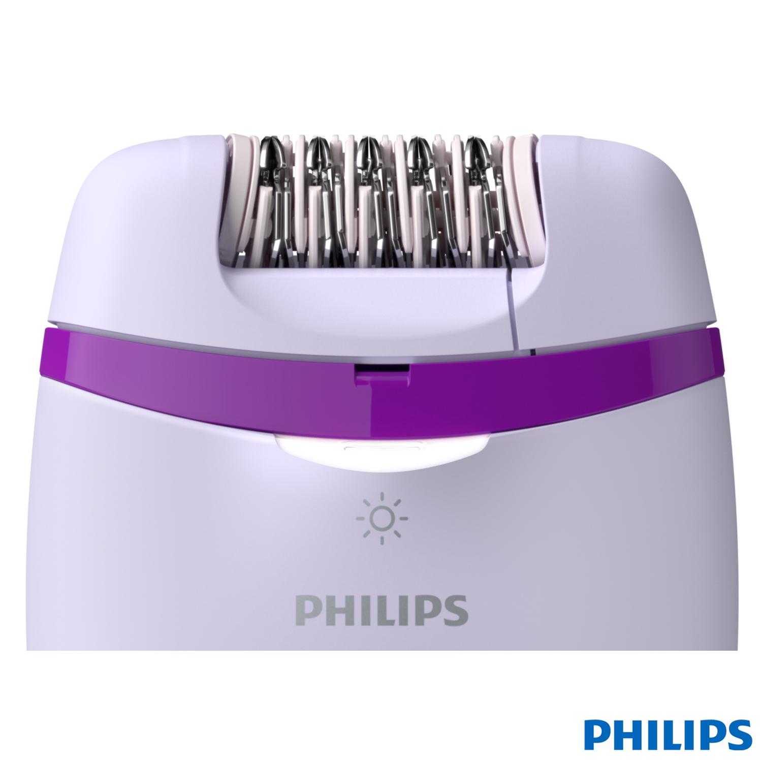 Depilador Philips Satinelle Essential para uso Seco com 02 Velocidades Roxo + 04 Acessório - BRE275/00