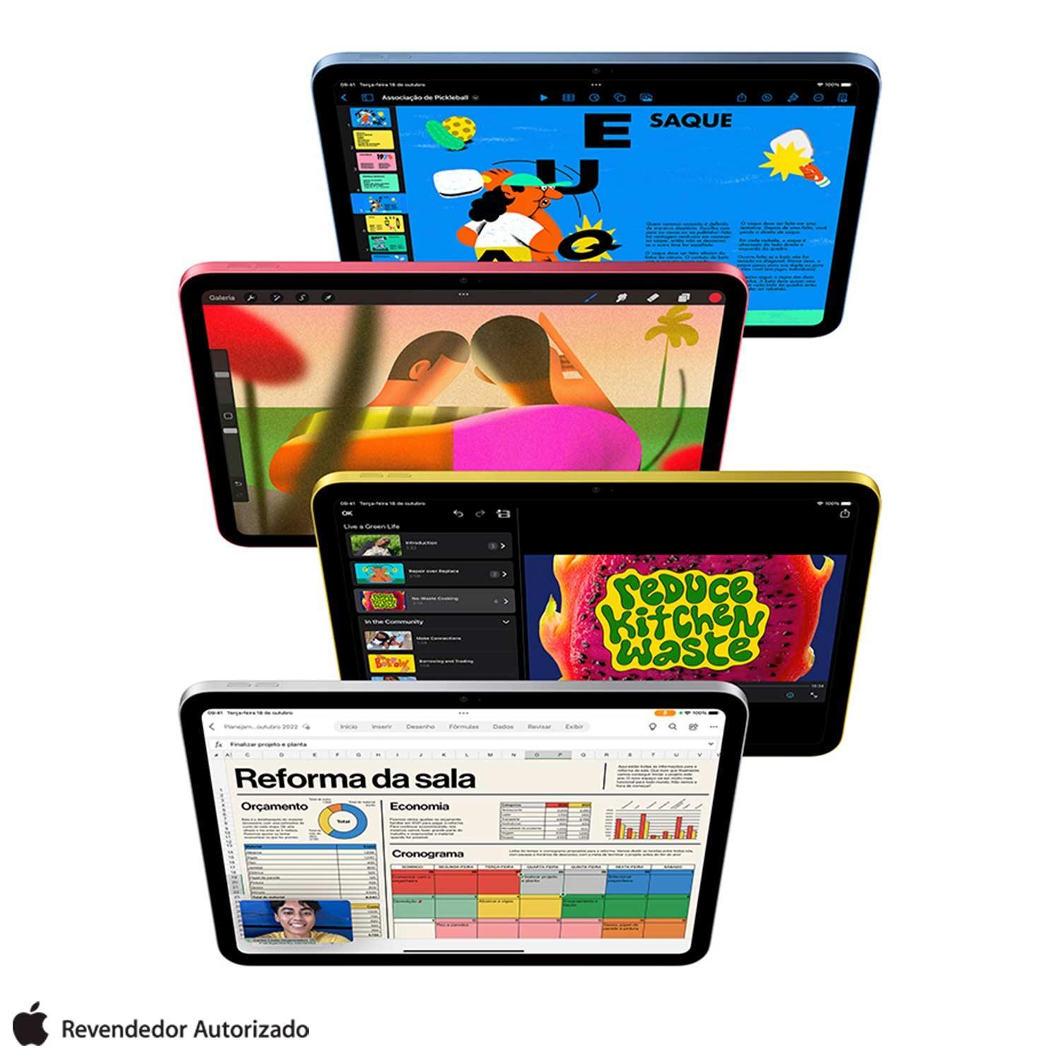 iPad (10ª geração) Apple A14 Bionic (10,9", Wi-Fi, 256GB) - Azul