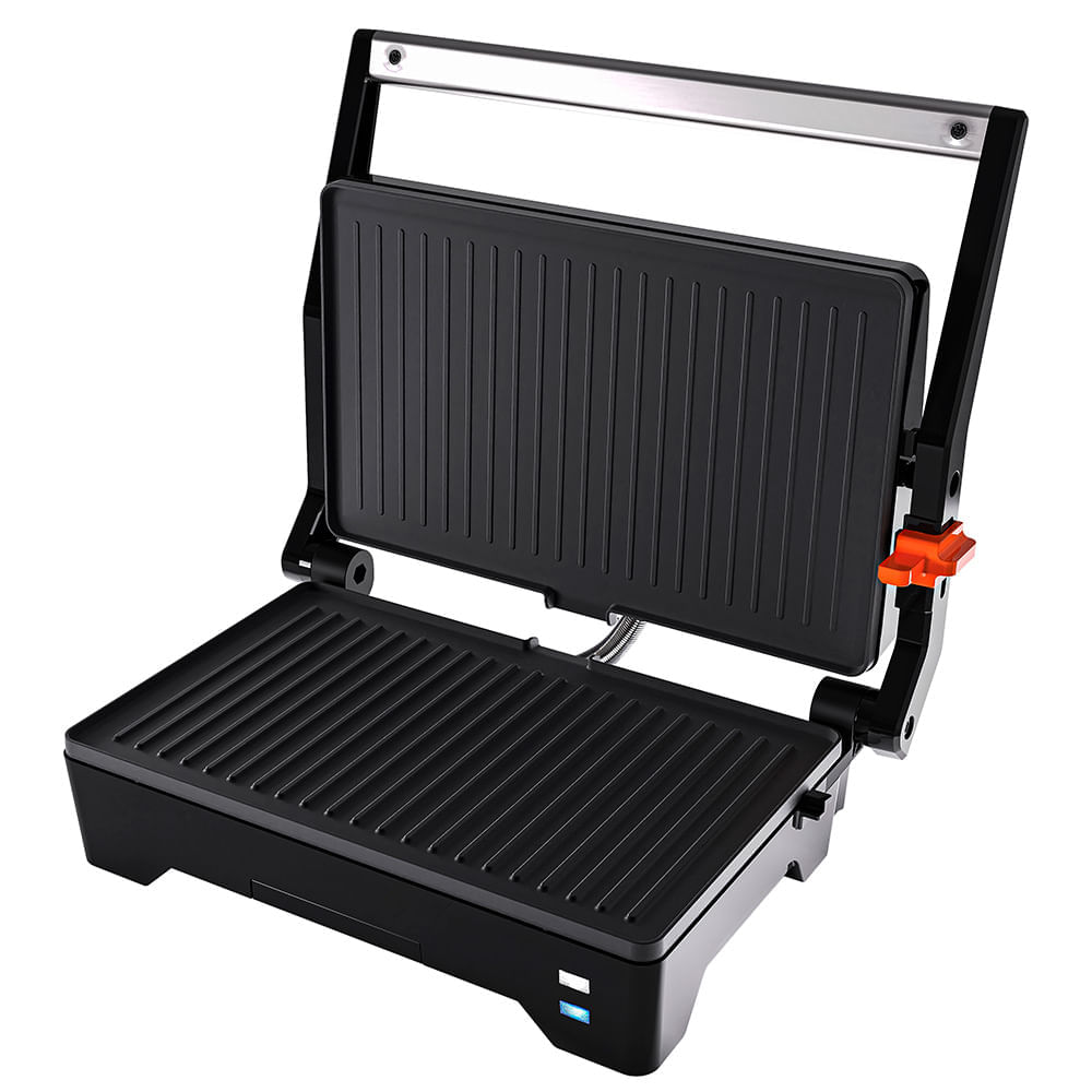 Grill Cadence Chapa Firme Inox com Preto - GRL621