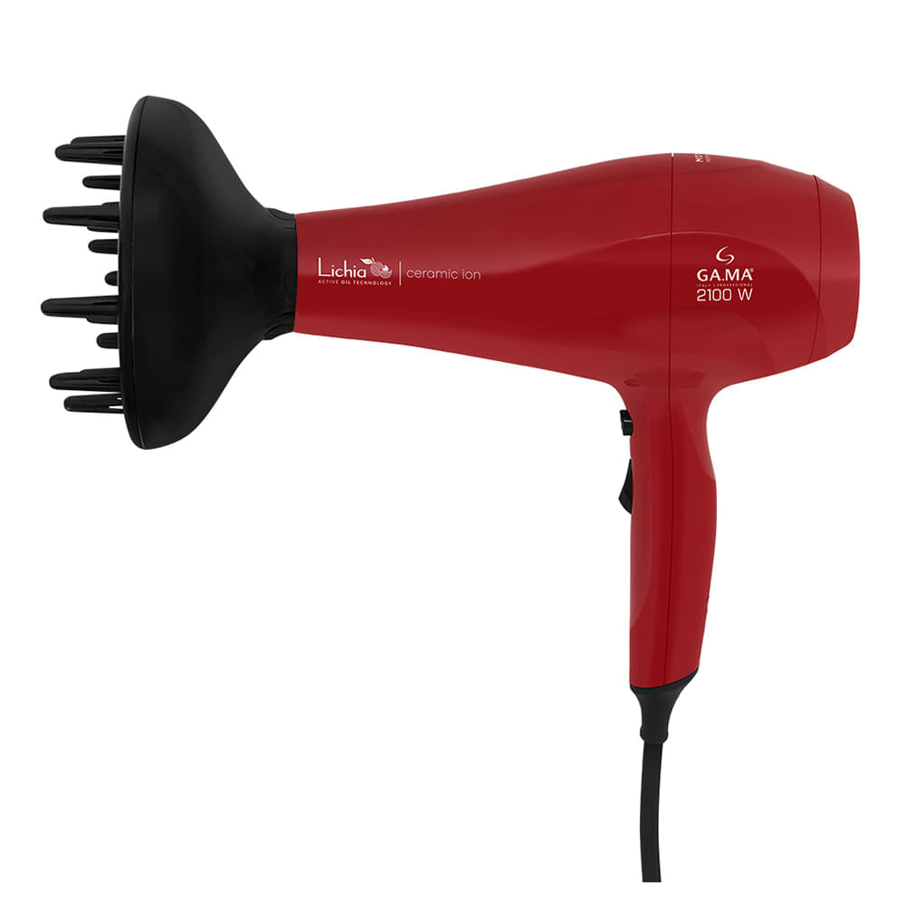 Secador de Cabelo Gama Lichia Ceramic Ion com 02 Velocidades e 2100W Vermelho - SECLICHIA