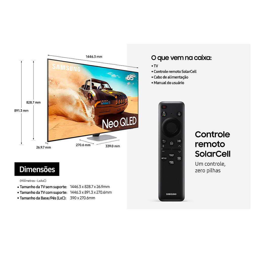 Smart TV 65" Polegadas Neo QLED 4K 2024 Processador com AI, Alexa built in - 65QN90D