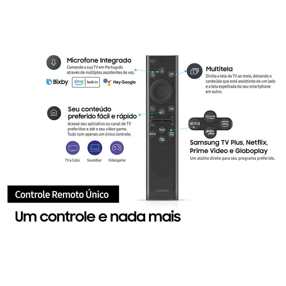Smart TV 4K Samsung QLED 55" Polegadas 55Q80B, Processador com IA, Alexa built in