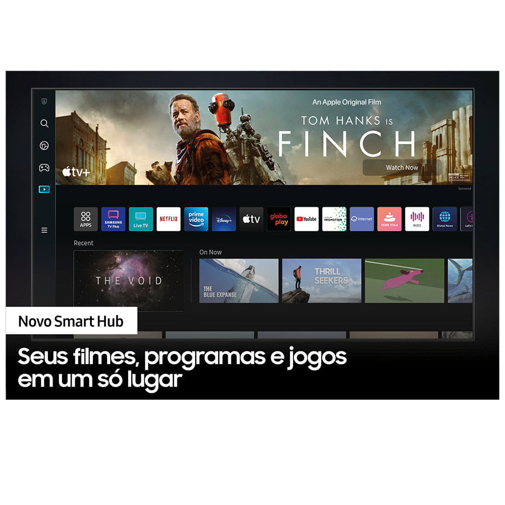 Smart TV 4K Samsung QLED 55" Polegadas 55Q80B, Processador com IA, Alexa built in