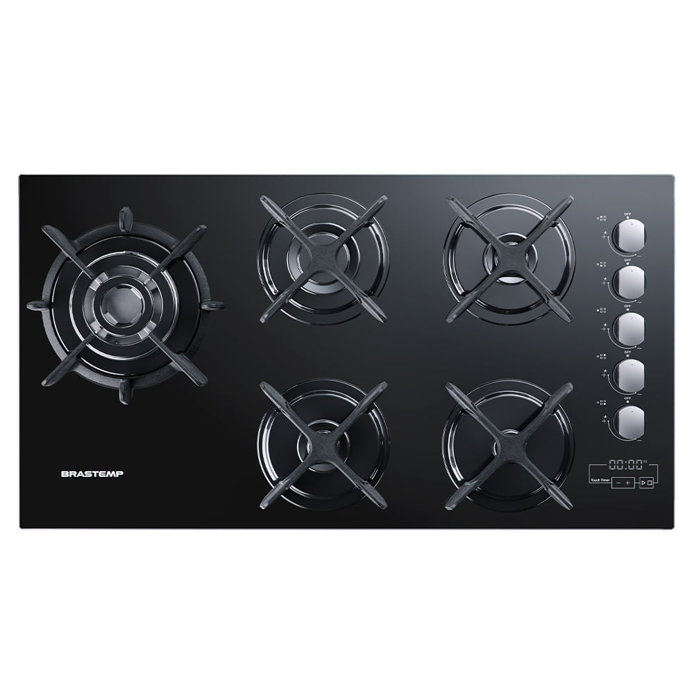 Cooktop 5 Bocas Brastemp com Quadrichama e Timer Touch - BDT86AE