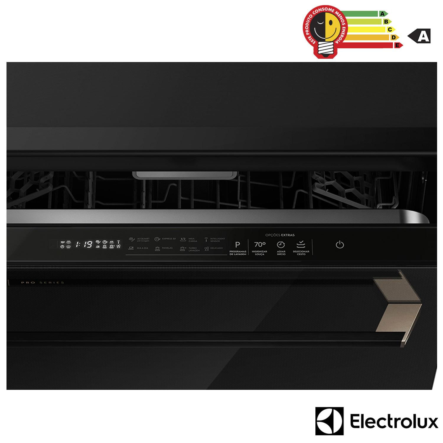 Lava-Louças Electrolux Pro Series com 14 Serviços, 11 Programas de Lavagem e Painel Digital, Preta - LP14V
