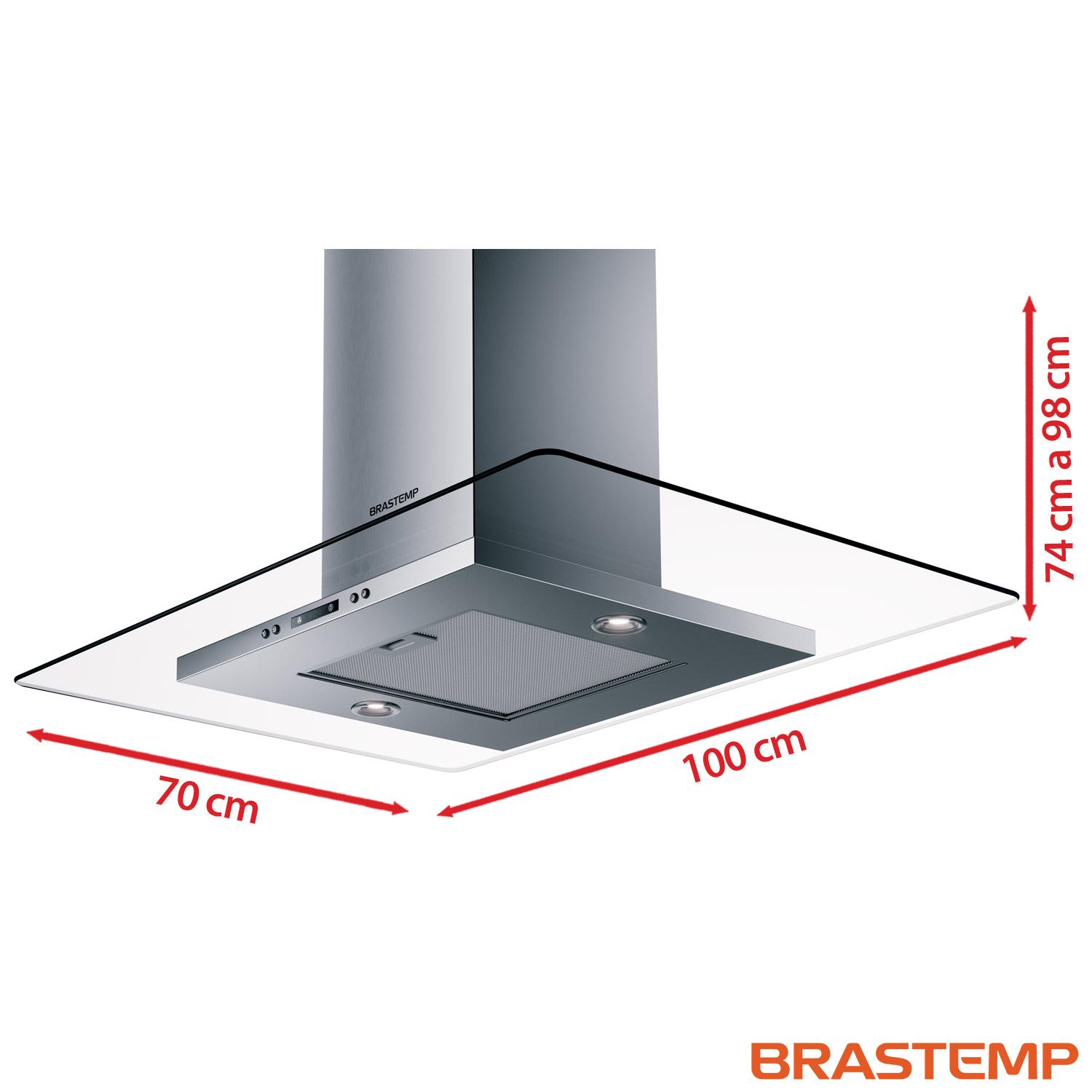 Coifa de Ilha Brastemp Inox 5 e 6 bocas com Timer Autodesligamento