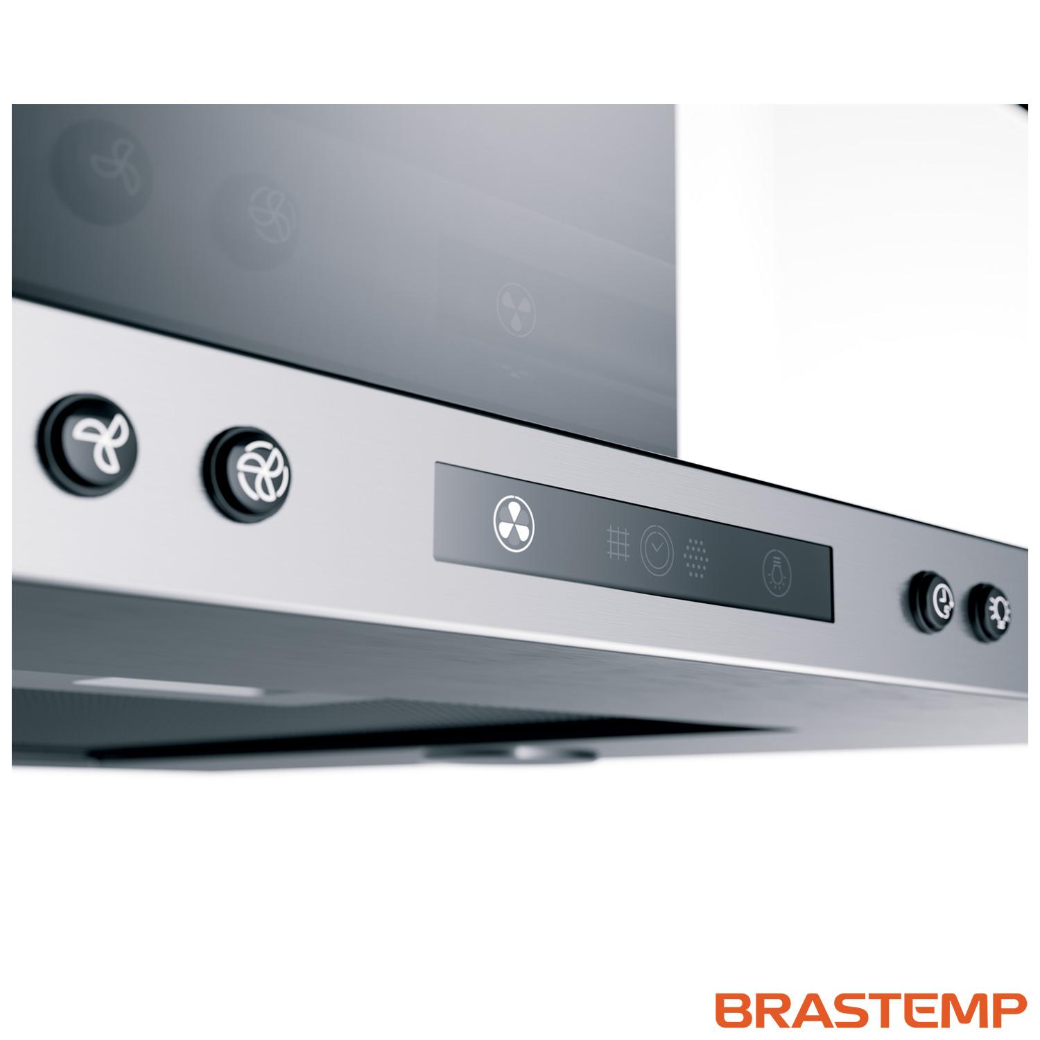 Coifa de Ilha Brastemp Inox 5 e 6 bocas com Timer Autodesligamento