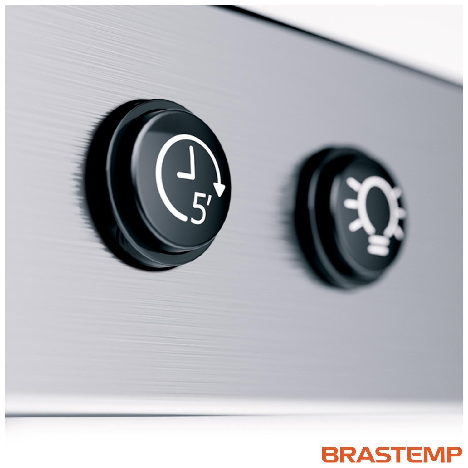 Coifa de Ilha Brastemp Inox 5 e 6 bocas com Timer Autodesligamento