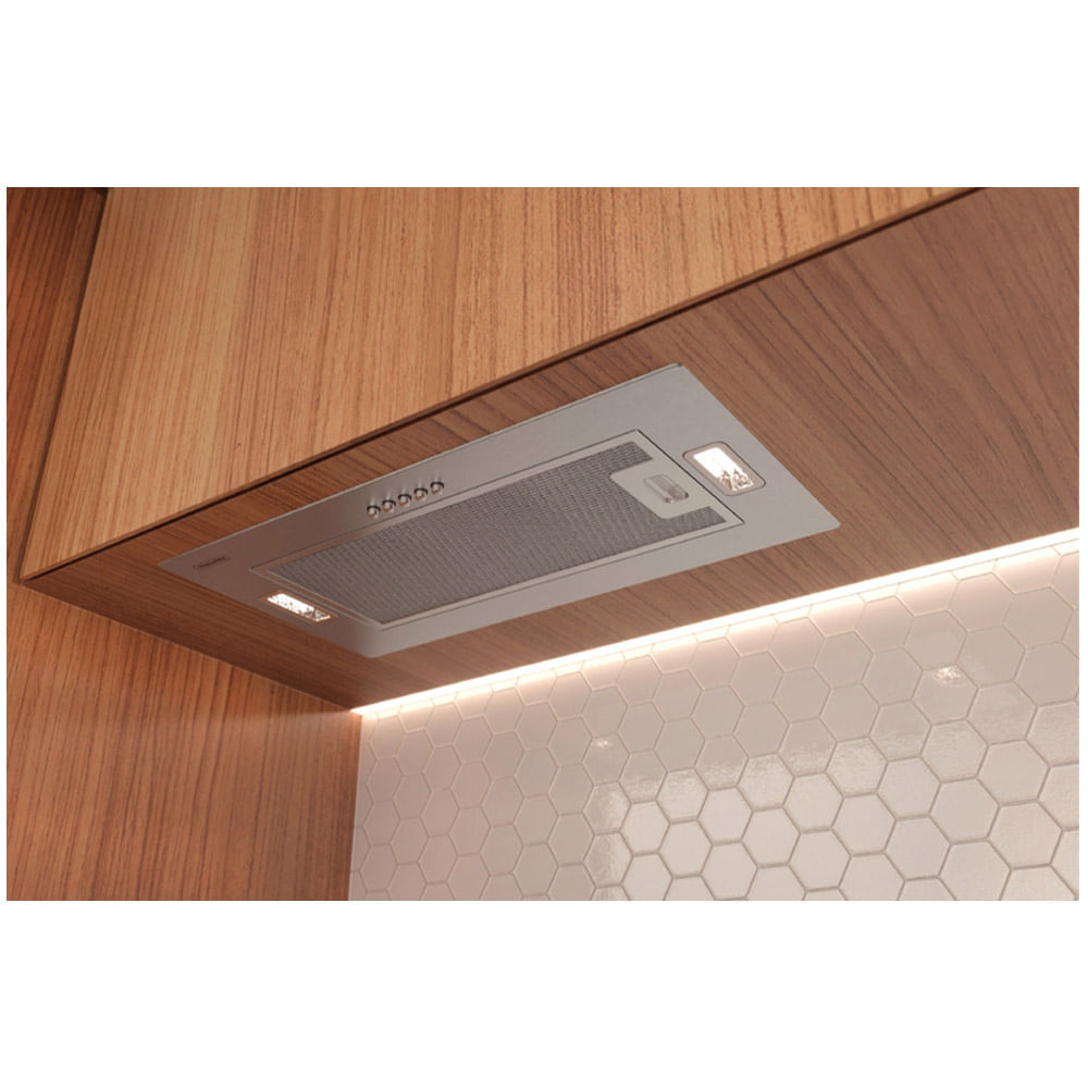 Coifa de Embutir Tramontina Incasso 51 cm com 03 Velocidades Funçaõ Exaustor e Filtro em Alumínio Inox - 9580001