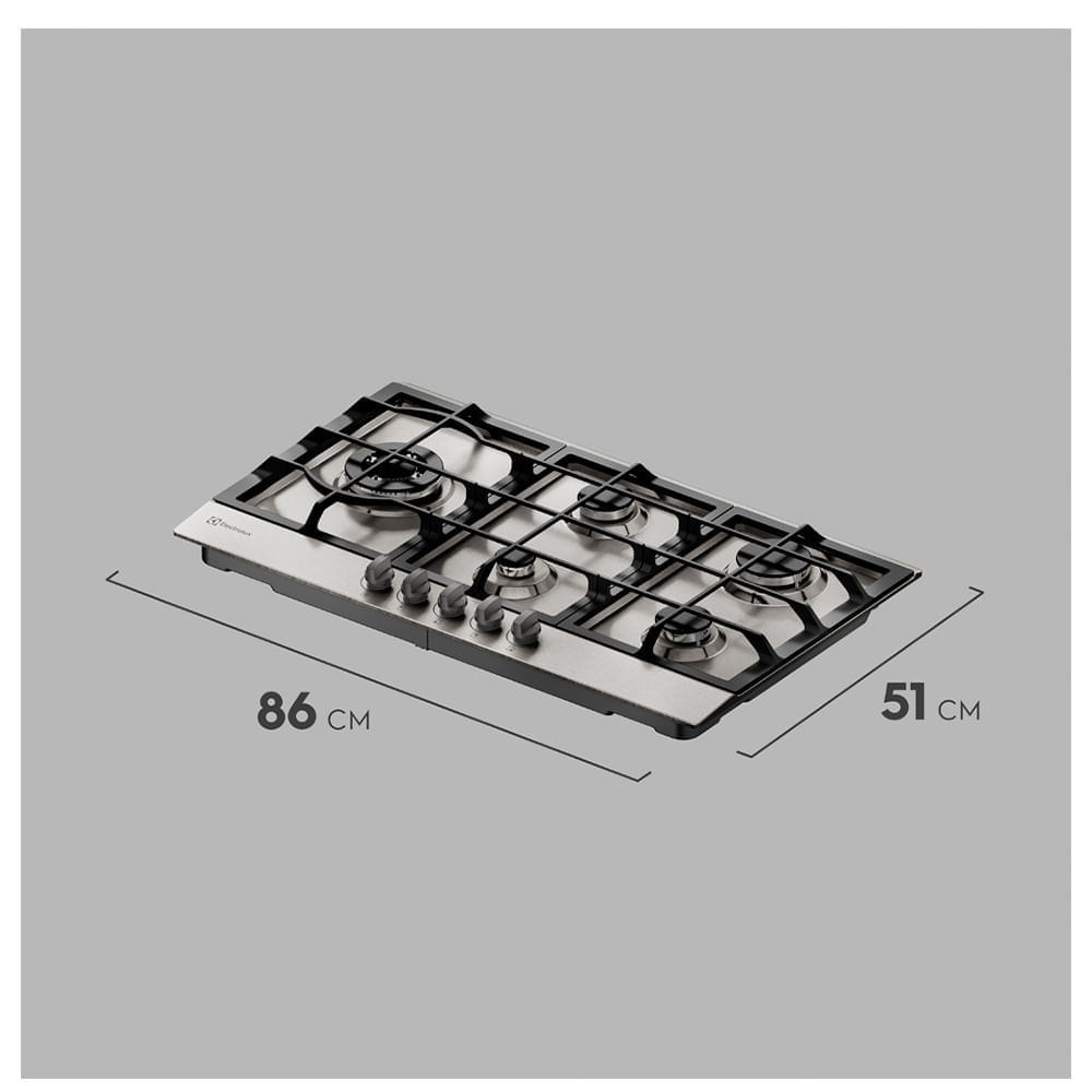 Cooktop a Gás 05 Bocas Electrolux com Acendimento Superautomático Experience Semiprofissional Inox - KE9DX