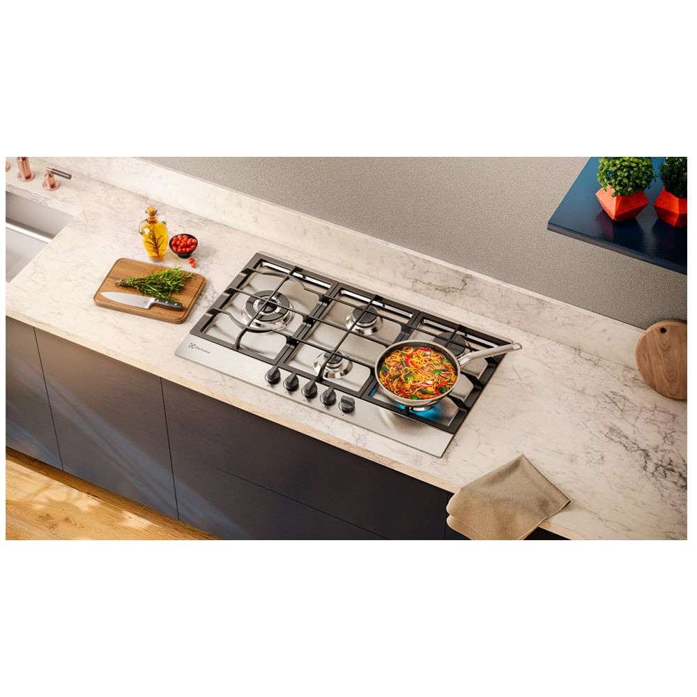 Cooktop a Gás 05 Bocas Electrolux com Acendimento Superautomático Experience Semiprofissional Inox - KE9DX