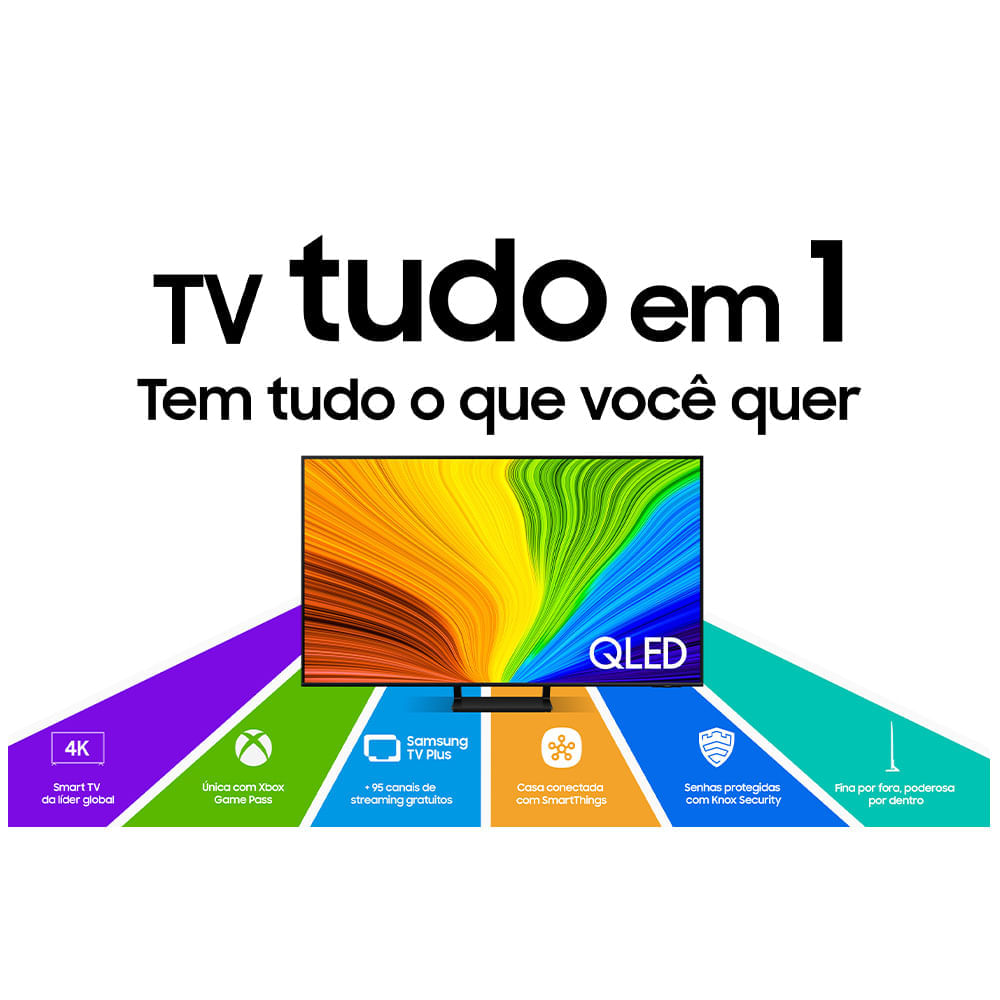 Smart TV Samsung QLED 4K 65" Polegadas 65Q70D 2024, Processador com AI, Gaming Hub, Alexa built in e Wi-Fi