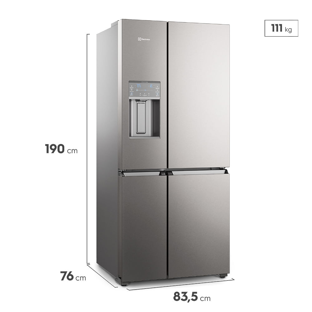 Refrigerador French Door Home Pro Electrolux de 04 Portas Frost Free com 541 Litros FlexiSpace - IQ8IS