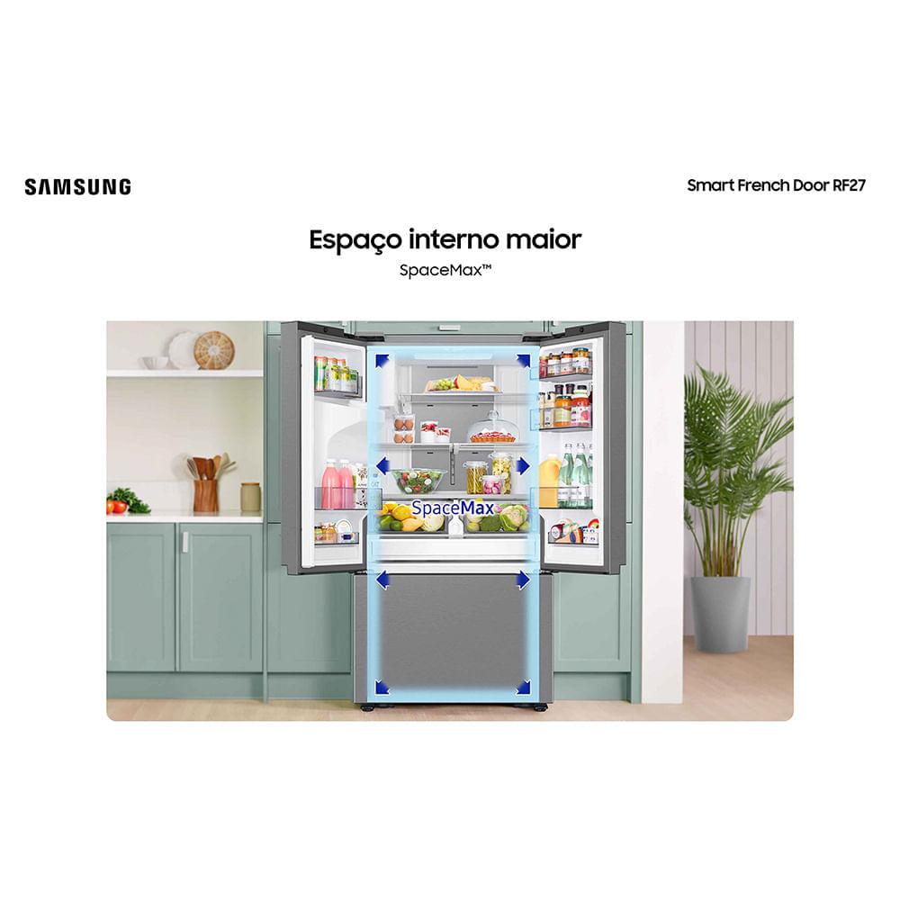 Refrigerador Smart French Door RF27 Samsung Frost Free All Around Cooling™ 576 Litros Inox Look - RF27CG5410SRAZ