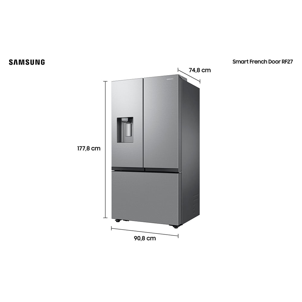 Refrigerador Smart French Door RF27 Samsung Frost Free All Around Cooling™ 576 Litros Inox Look - RF27CG5410SRAZ
